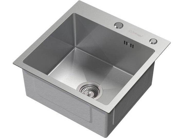Badezimmer-Spülbecken 45x45 cm Silber mit Edelstahl-Ablauf und Überlauf