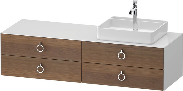 Duravit White Tulip Konsolenwaschtischunterbau wandhängend Amerikanischer Nussbaum & Weiß Matt & Hoc WT4995R77850010