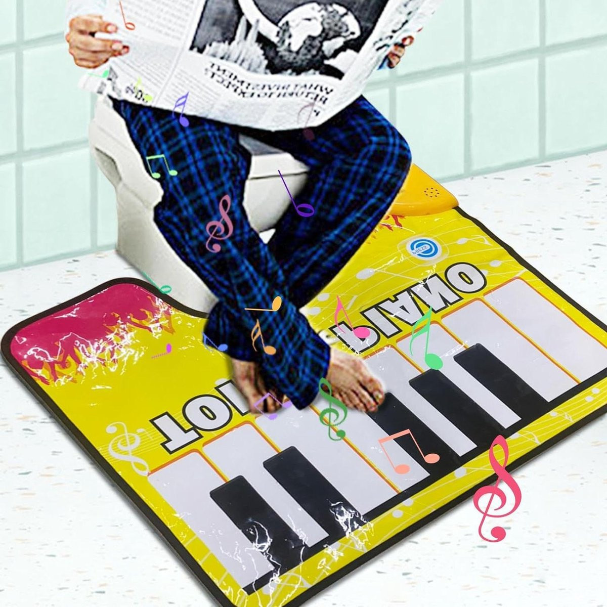 Interactieve Piano Toiletmat voor Badkamer Decoratie - Meerkleurig - 59 x 48 cm