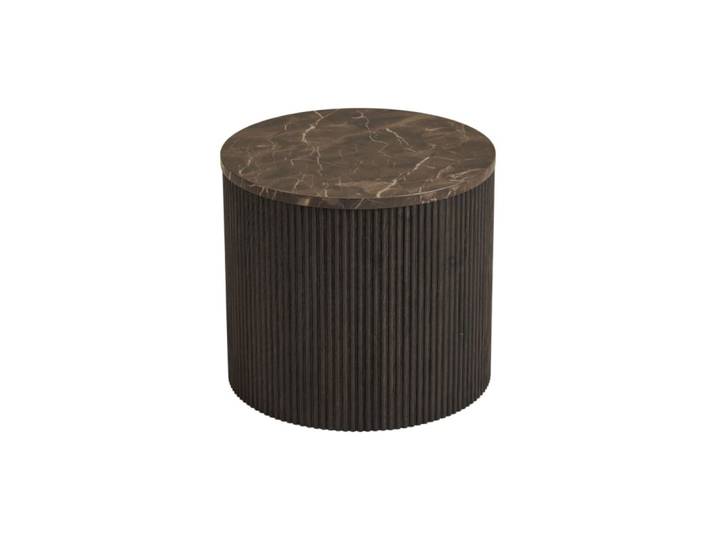 Table basse décor marbre brun ø45 cm
