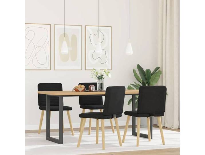 Mode Chaises à manger lot de 4 noir tissu - Pour adulte ou enfant - Poids maximal: 110 kg/siège_13630