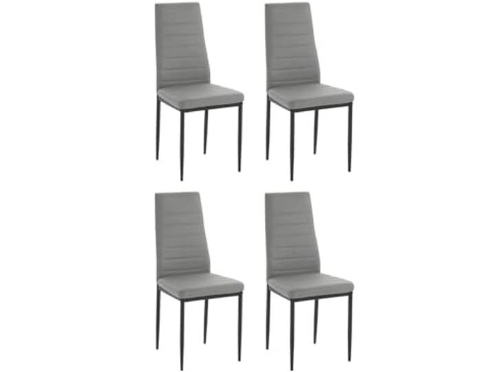 Sandy Esszimmerstuhl 4er Set aus PU in grau