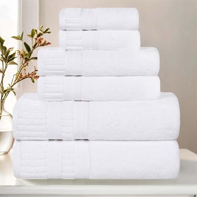 Superior Venice Zero Twist Cotton Medium Weight Absorbent 6 Piece Towel Set