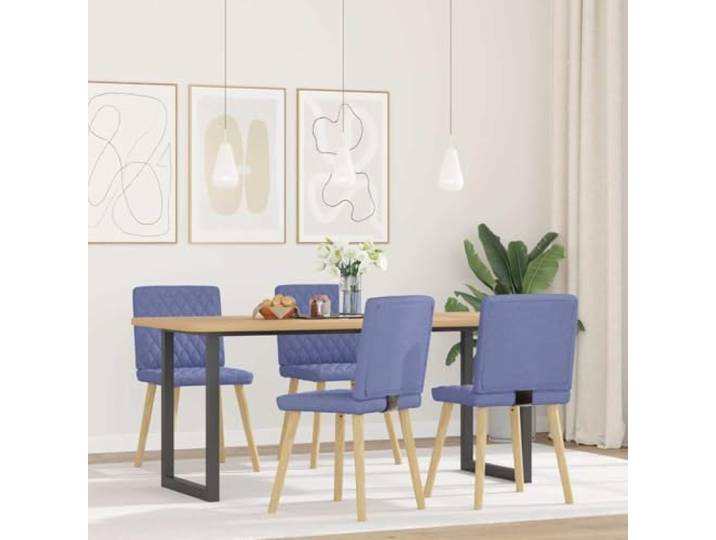 KGHERMDF Esszimmerstühle 4 STK. Jeansblau Stoff Polyesterbezug, Metall Holzgestell, Dicke Schaumstoffpolsterung, Für Esszimmer Wohnzimmer