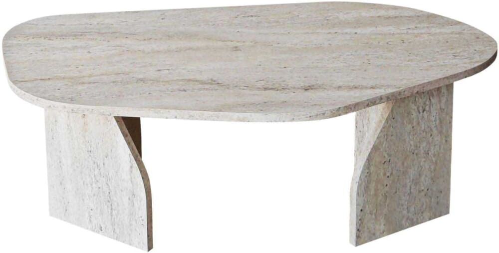 Hanah Home Table basse en aggloméré travertine Multicolore 105x35x65cm