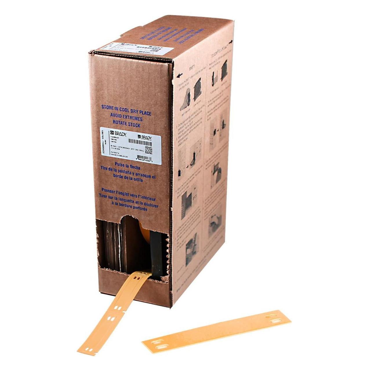 Brady BM7-10x60-7643-OR, Heatex Schilder, Orange, matt, 10.00 x 60.00 mm, nicht klebend, Grossrolle (10 mm) (BM-10X60-7643-OR)