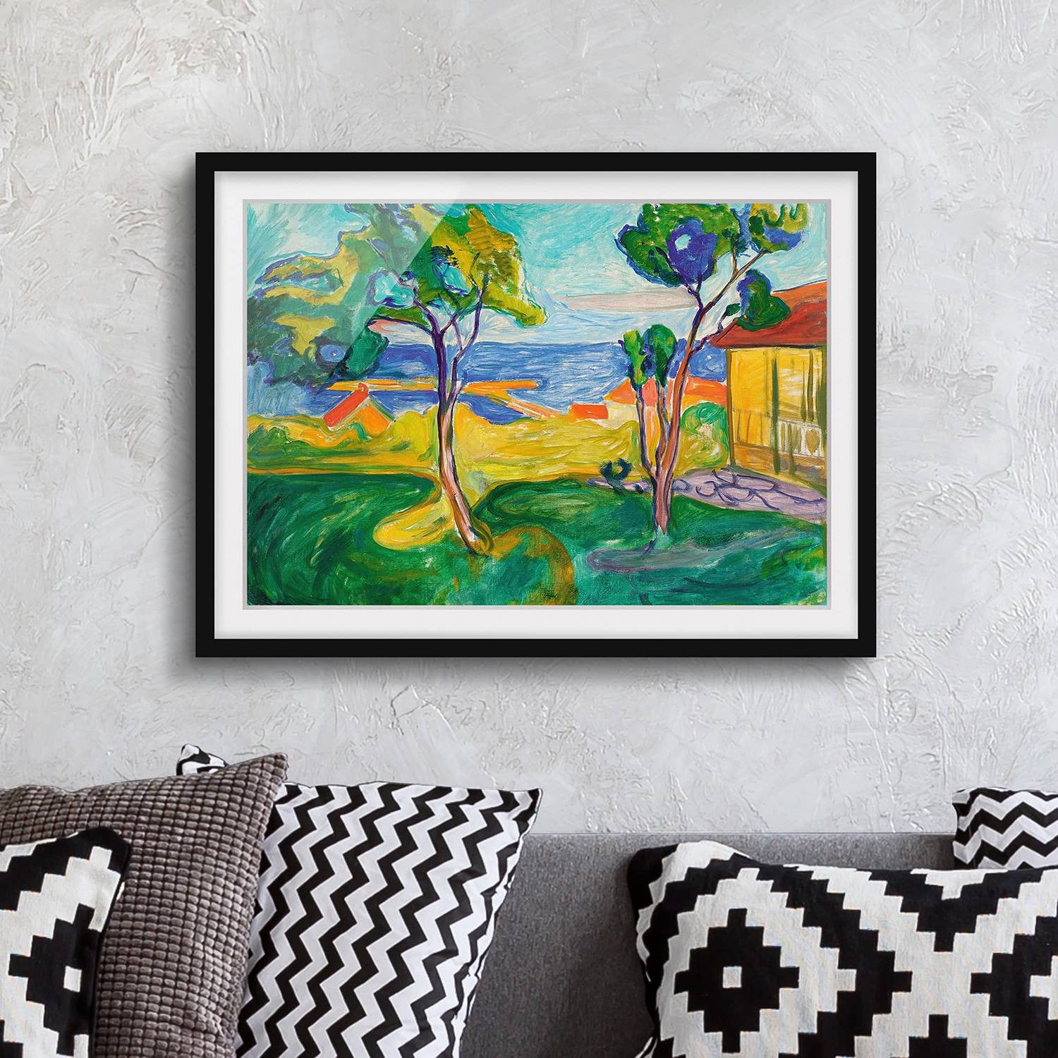 home24 Afbeelding Edvard Munch De Tuin II, Papier, Groen, 100 x 70 cm