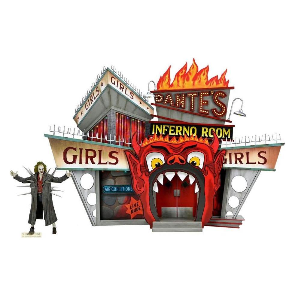 Neca Beetlejuice (1988) Diorama Trenchcoat with Spikes Inferno Room Deluxe Set (52737797)