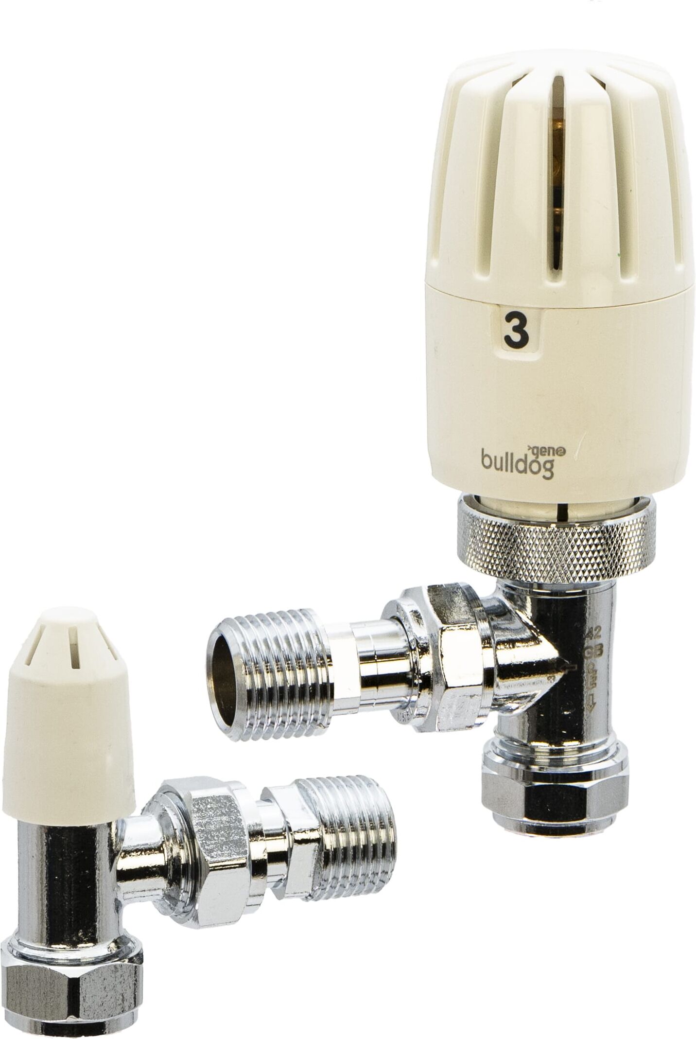 Pegler Yorkshire Bulldog II Angled TRV & Lockshield Set - 10/8mm