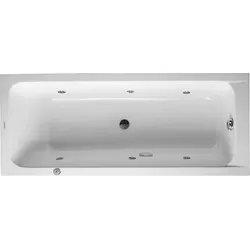 Duravit D-Code Whirlwanne, 1700x700mm, 1 Rückenschräge, Jet Project, Rechteckig, Ablauf Mitte, Weiß Glänzend, 760097000JP1000