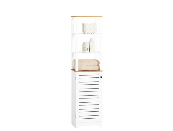 SoBuy BZR43-W Meuble Colonne de Salle de Bain Armoire Haute Meuble de Rangement