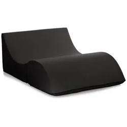 Dmora Klappbett Annabella, Puff umwandelbar in Doppelbett, 100% Made in Italy, Puff, Cm 100x200h70, Schwarz