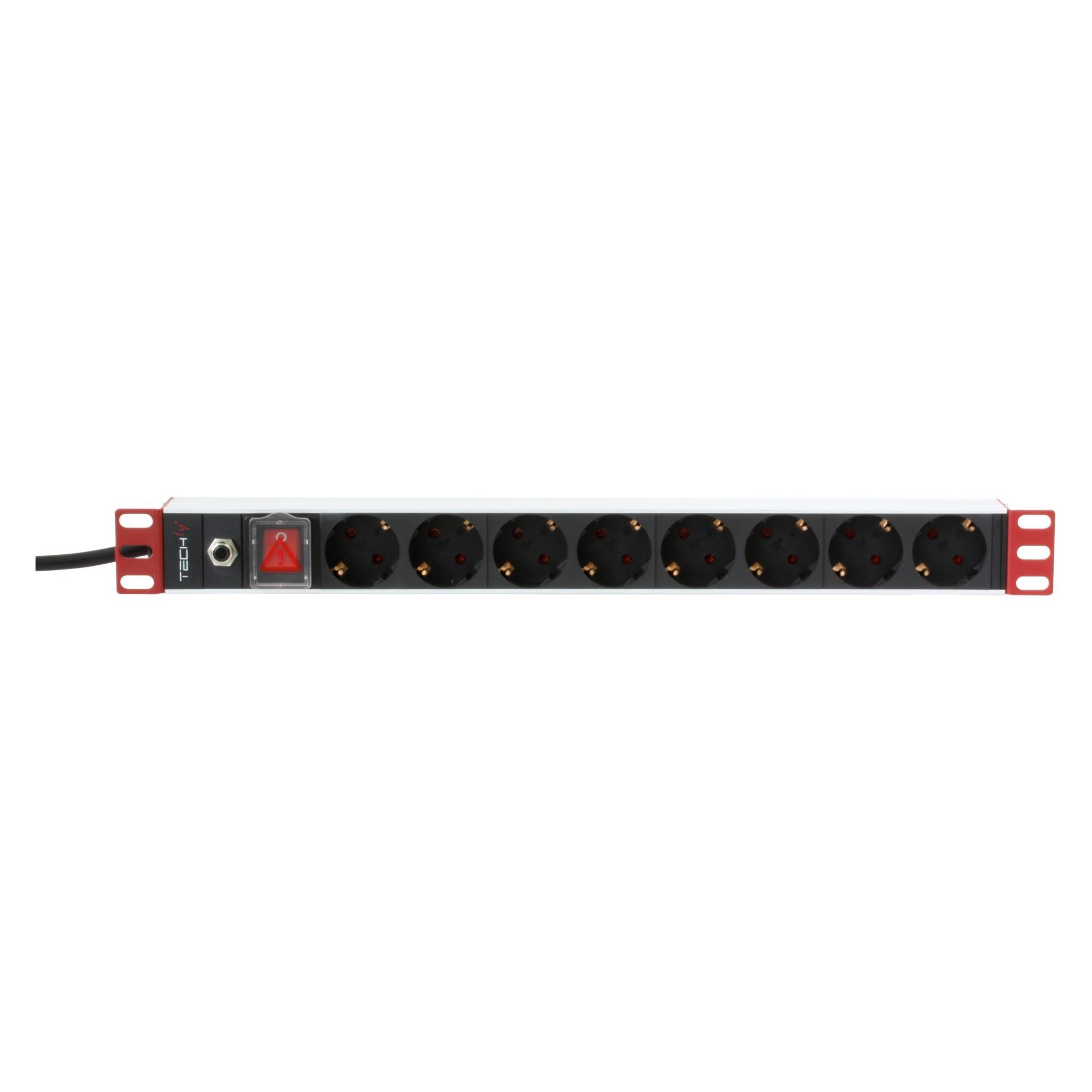 Techly I-CASE STRIP-61UDIT Rack Zubehör Stromverteiler (8x, CEE 7/3, 3 m) (I-CASE STRIP-61UDIT)