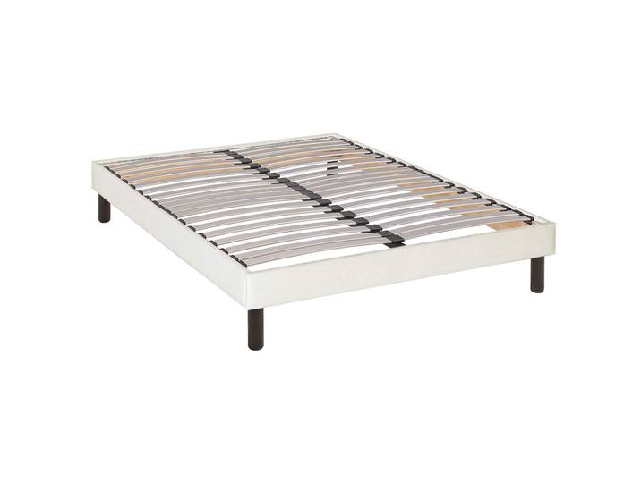 Sommier kit déco écru tapissier pieds inclus - 140x200