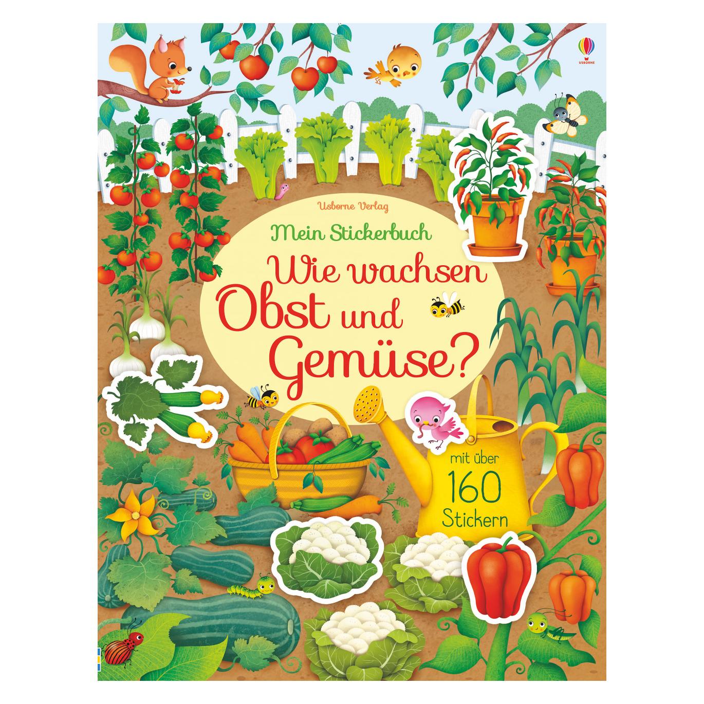 Usborne Publishing Mein Stickerbuch: Wie wachsen Obst und Gemüse? (160 Sticker) (29353617)