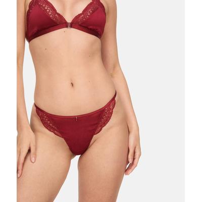 String HUNKEMÖLLER "High-Cut String Tosca", Damen, Gr. S, rot, 62% Polyester, 35% Polyamid, 3% Elasthan, Unterhosen String