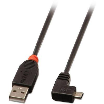 LINDY USB-Kabel USB 2.0 USB-A Stecker, USB-Micro-B Stecker 2.00 m Schwarz 31977