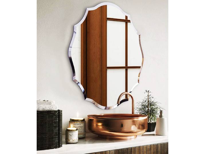Miroir mural sans cadre LUVODI, design artistique décoratif pour la maison, miroir HD avec bord biseauté