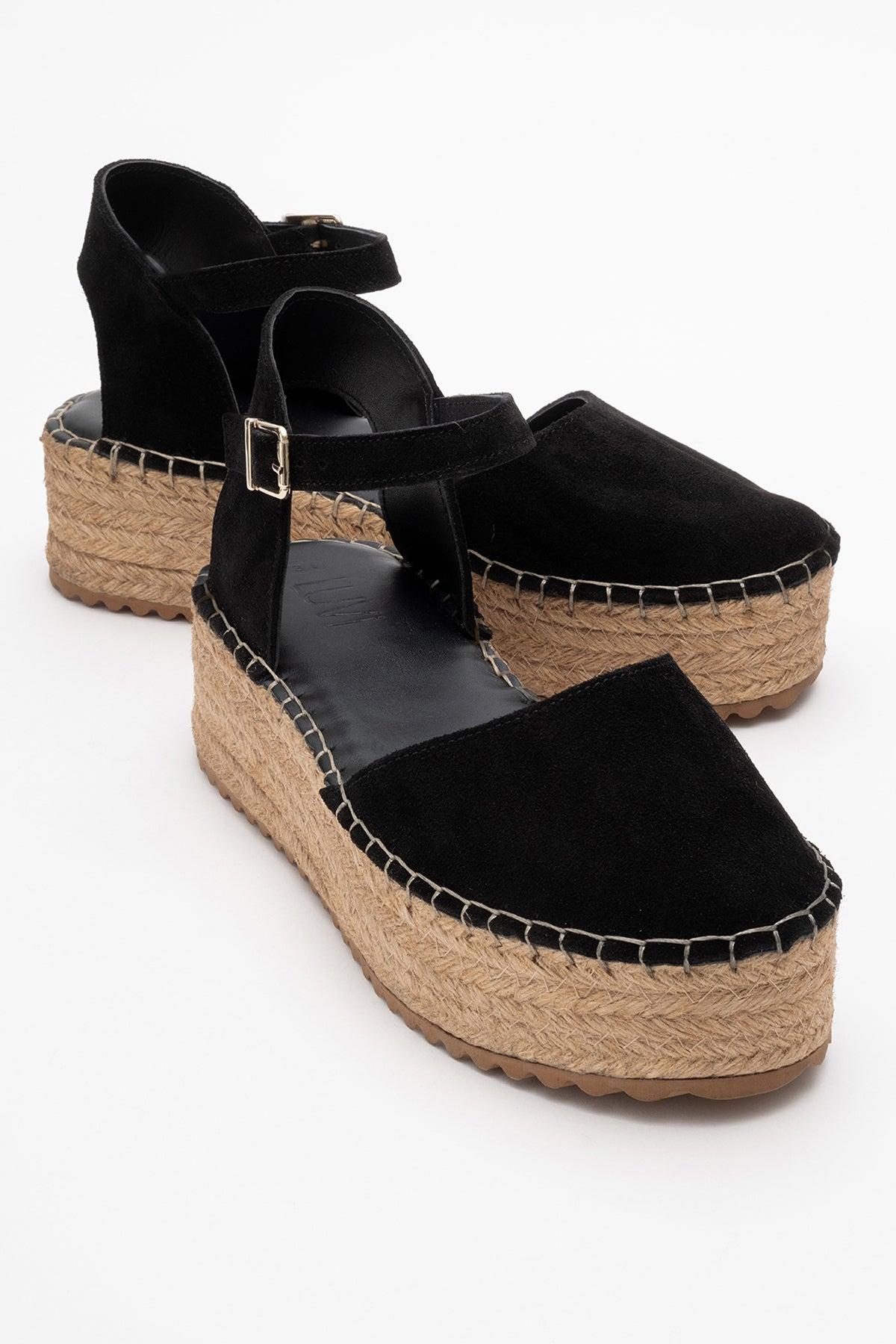 Viba Leder Espadrille Plateau Keilabsatz Sandalen (Damen)