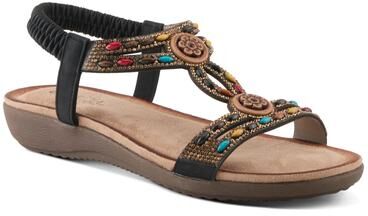 Women's Ponyo Ankle Strap Sandal by Patrizia by Spring Step in Black (Size 41 M)