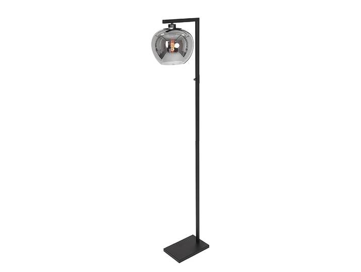Lampadaire Lotus 280 x 160 x 18cm Noir Aluminium thermopoudré Verre fumé E27