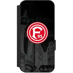 Nivocase Klapphülle für Google Pixel 9 Pro Handyhülle aus Kunst Leder NIVOflip schwarz Fortuna Düsseldorf (Google Pixel 9 Pro), Smartphone Hülle, Schwarz