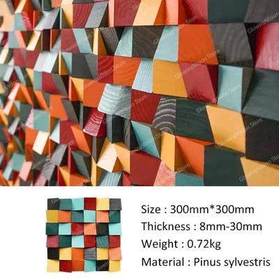 Uplift Essentials 3D Wooden Mosaic Wall Art Acoustic Diffuser Panel For Home Or Office Decor style C