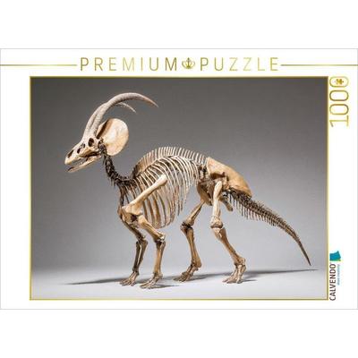CALVENDO Puzzle Dinosaurier Parasaurolophus-Skelett mit markantem Kopfkamm | 1000 Teile Lege-Größe 64x48cm Foto-Puzzle für glückliche Stunden