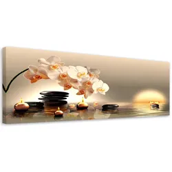 WANDBILD zen blume wassersteine