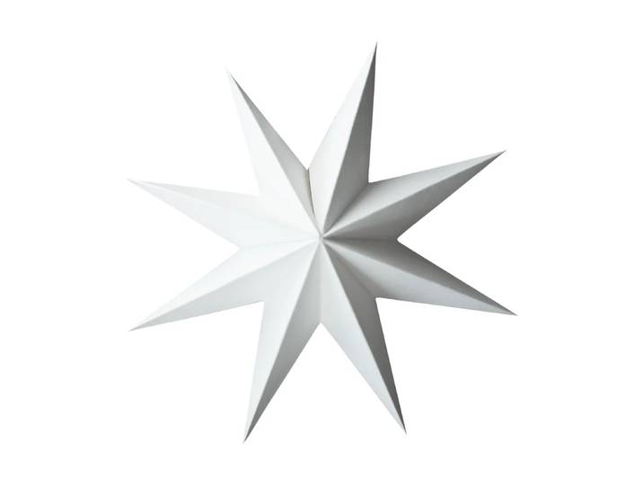 DBKD Suspension décorative Paper winter star White, petit, Ø9 cm