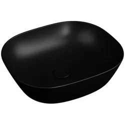 VitrA Plural Aufsatzschale 7810B483-0016 45 x 38 x 13,5 cm, schwarz matt, flach, rechteckig, ohne Überlauf/Hahnloch