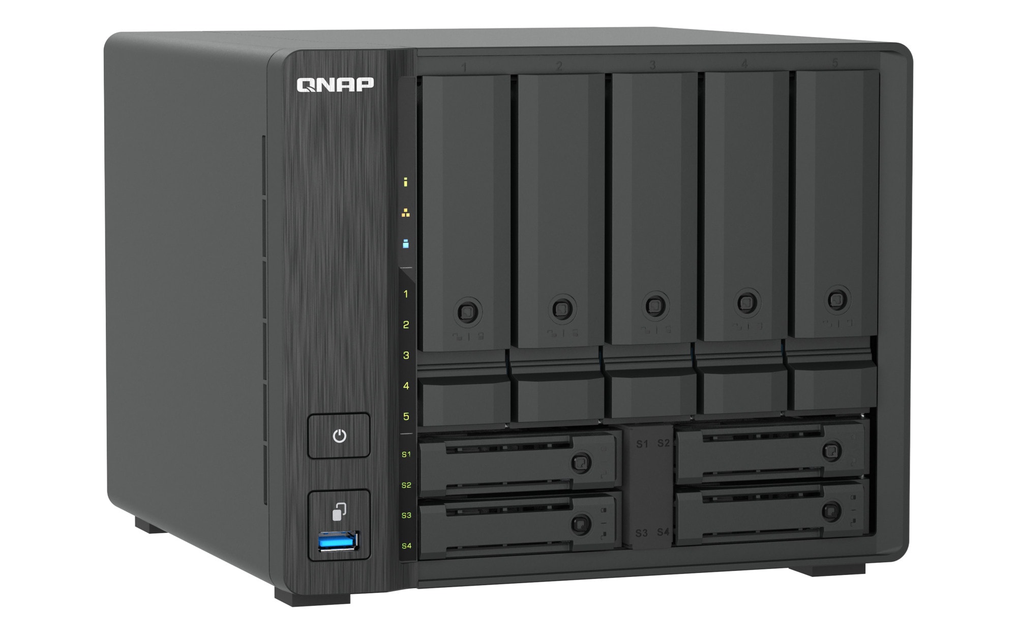 QNAP TS-h966TX-8G NAS System 9-Bay Hybrid-Thunderbolt 4 NAS mit U.2 NVMe SSD, 10GbE/2,5GbE