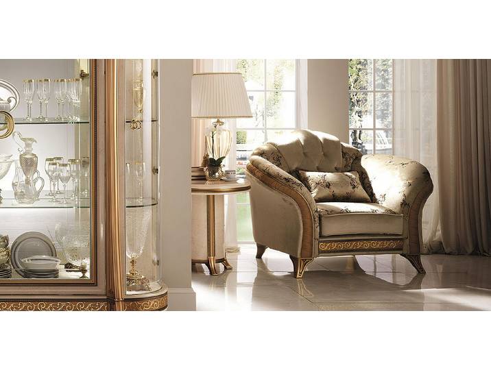 Xlmoebel Sessel Luxus Polster Einsitzer im klassischen Design Beige (1-St., Polster Einsitzer), Made in Europa