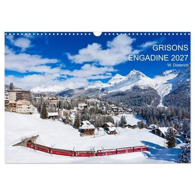 Grisons Engadine 2027 / UK-Version (Wall Calendar 2027 DIN A3 landscape), CALVENDO 12 Month Wall Calendar