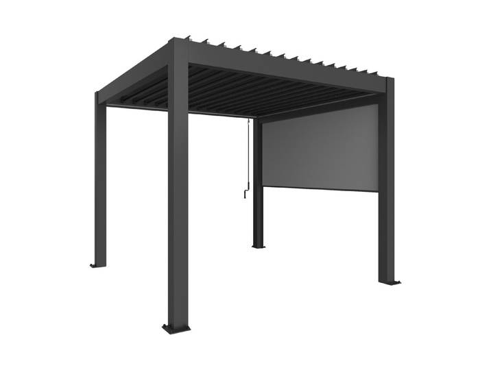 Biohort Sonnenschutzrollo elektrisch für Pergola 3m Dunkelgrau