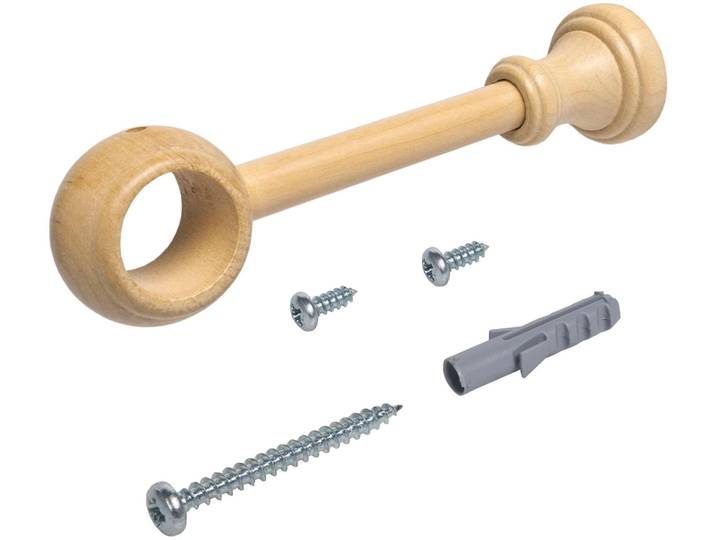Träger LIEDECO Thüringen , beige (natur), L:16,5cm, Gardinenstangenhalterungen, Träger, für Gardinenstangen Ø 28 mm