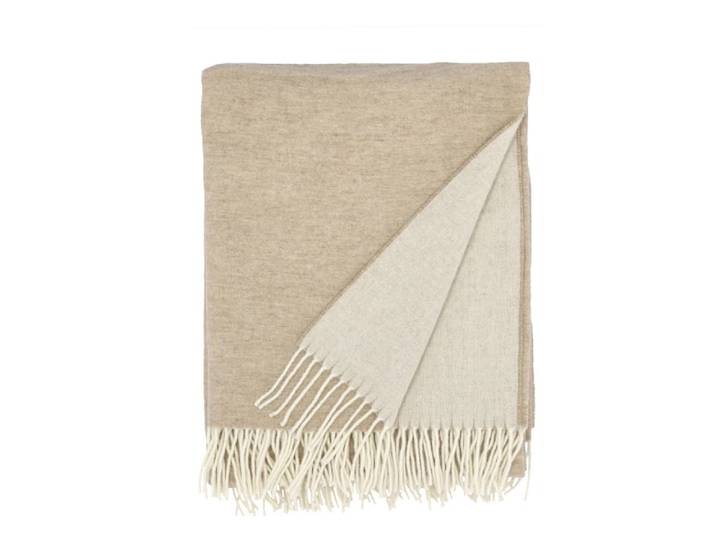 Plaid en laine beige 130x170cm