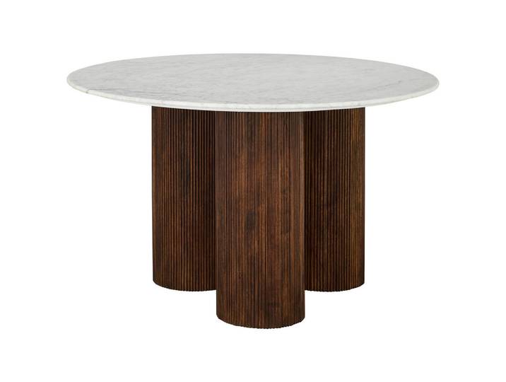 P & B Esstisch, Braun, Naturfarben, Holz, Stein, Mangoholz, vollmassiv, Holz, rund, rund, 130x76x130 cm, Esszimmer, Esstische, Esstische rund