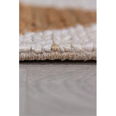 Teppich FLAIR RUGS "Effie Diamond", beige, B:60cm H:5mm L:230cm, Baumwolle, Jute, Teppiche, Teppich, handgeknüpft