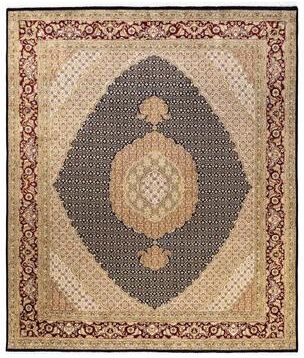 Overton Hand Knotted Wool Vintage Inspired Traditional Mogul Black Area Rug - 8 x 10