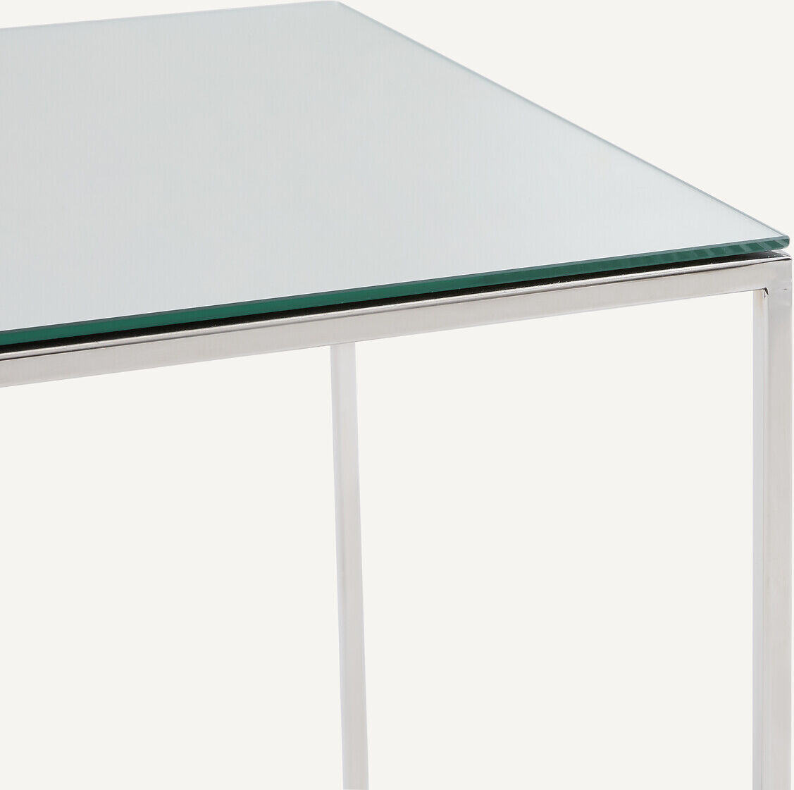 AM.PM Bout de canapé miroir en métal acier chromé et plateau en miroir, MAHAUT