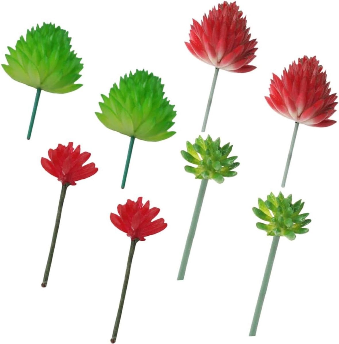 Set van 8 groene kunstsucculenten voor binnen decoratie