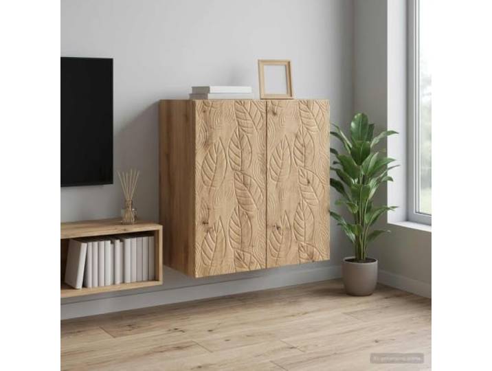 GPWERSDF Wandschrank aus Holzwerkstoff, Artisan-Eiche, 59x31x60 cm Wandmontage, 90° Pendeltüren, Holzbretter, pflegeleichte Oberfläche, platzsparend