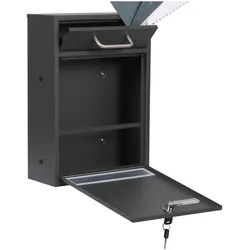 Wiltec, Briefkasten, 2x2 Briefkasten V53 Briefkastenständer anthrazit Postkasten Postbox