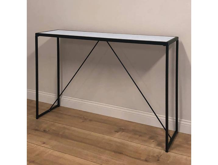 Console Glam 111 x 76 x 30cm Blanc/Noir/Noir