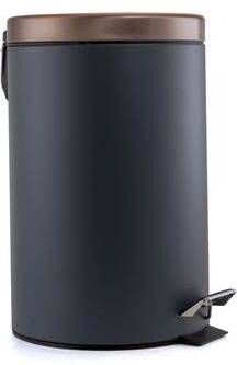 Elama 12 Liter Compact Soft Close Pedal Small Room Trash Bin Gray and Copper