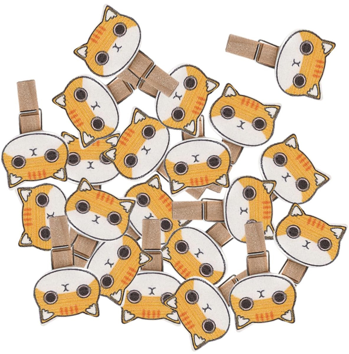 Set van 50 decoratieve fotoklemmen met kattenthema voor wanddecoratie in willekeurige kleuren