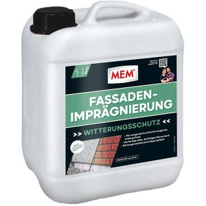 MEM Steinimprägnierung Fassaden-Imprägnierung 33m², für außen, lösemittelfrei, 10 Liter