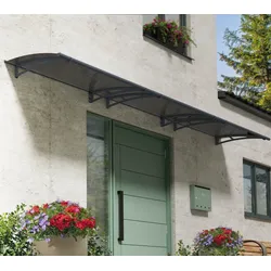 Palram - Canopia Vordach Aquila 4500 | Anthrazit | 92x454x18 cm - Silber