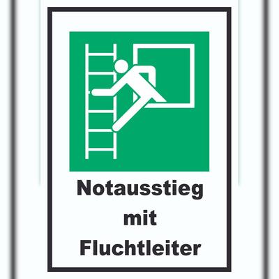HB-Druck Notausstieg mit Fluchtleiter A1 Rückseite selbstklebend Schild